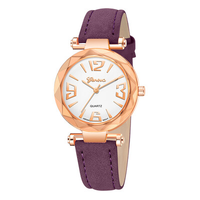 

Geneva Fashion Womens Casual Quartz Leather Watch Analog Wrist Watch Valentine Gift Crystal Designer Ladies Clock Dropship 533