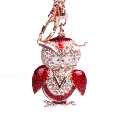 

Creative cute diamond owl car keychain metal pendant car metal bag pendant