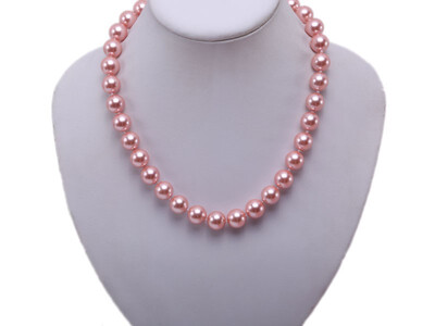 

YIAILI 12mm pink shell pearl necklace fashion simple 8098