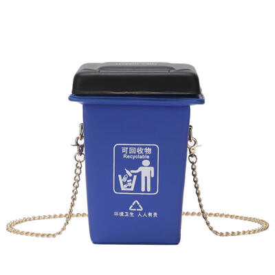 

Creative Trash Can Shape Bag Women Shoulder Messenger PVC Chain Small Bags