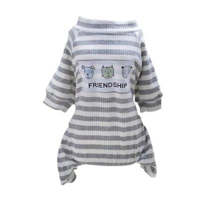 

Stripes Dog Clothes Jumpsuit Cute Four-legged Dog Coats Pet Fleece Apparel