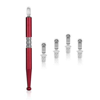 

1pc Manual Tattoo Roller Pen5pcs Pins Set Eyebrows Body Microblading Tools