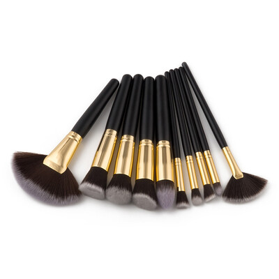 

Toponeto 10Pcs Gourd Tower Pencil Foundation Eye shadow Makeup Brushes Eyeliner Brush