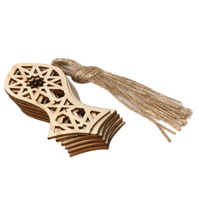 

New Hot Eid al-Fitr Islamic Wooden DIY Handmade Hanging Ornament For Church Decoration Crafts 10 pCS