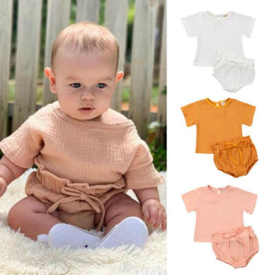 

US Toddler Kid Baby Girl Short Sleeve Top Shirt Shorts Summer Outfit Set Clothes