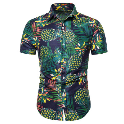 

Pineapple Plant Print Short Sleeves Shirt