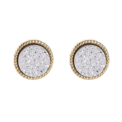 

Women Ethnic Style Retro Simple Exquisite Crystal Geometric Carving Pattern Jewelry Stud Earrings aretes de mujer oorbellen