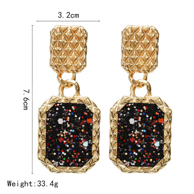 

F32 Multi Designs Wholesale Fashion Jewelry Women Metal Vintage Statement Clear Crystal Drop Earrings For Women Metal Earring