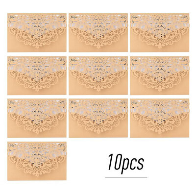 

20Pcs Pearl Paper Laser Cut Wedding Invitation Cards Greeting Card Kits Event Party Supplies with Blank Inner Sheet