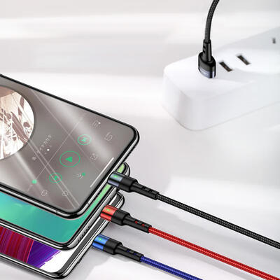 

USAMS 3-in-1 Cable Type C Micro USB Lightning Quick Charging Cord