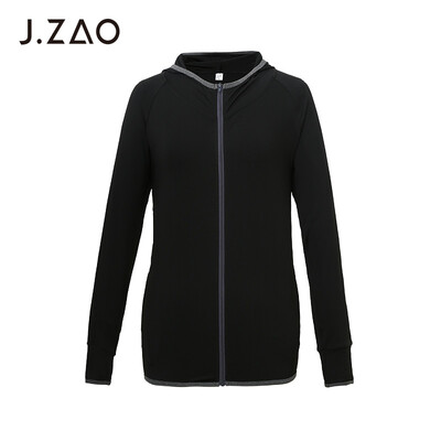 

Beijing Tokyo made JZAO ladies sports long-sleeved zipper shirt black M