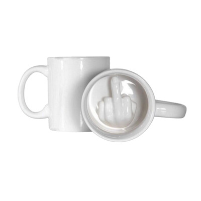 

Funny Spoof Creative Middle Finger Ceramic Cup