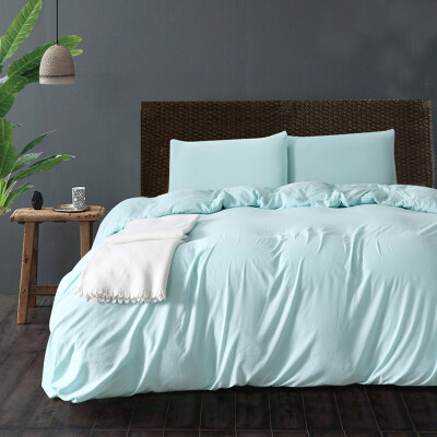 

Comforter Duvet Cover Set Pure Color Home Soft Bedding Set