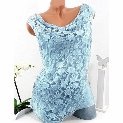 

Summer Women Lace Loose Sleeveless Vest Shirt Blouse Boho Tops Shirt Plus Size
