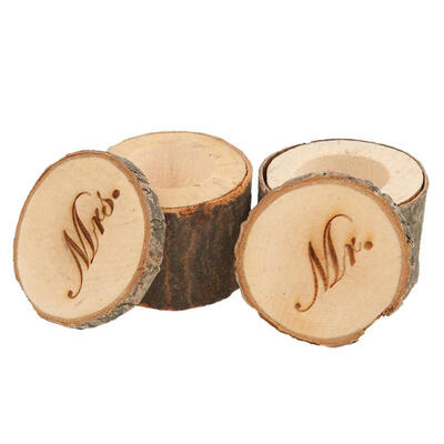 

Rustic Wedding Ring Box Wooden Retro Custom Ring Case Holder for Engagement
