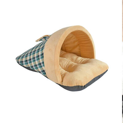 

Cute Lattice Slippers Shaped Soft Short Plush Pet Bed Warm Cat Nest Kennel