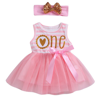 

Summer Cotton Baby Infant Fairy Tale Petals Colorful Dress with Headwear Princessborn Baby Dresses Gift