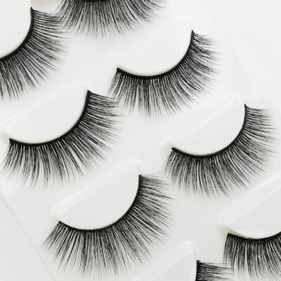 

4 Pairs Natural Long Thick False Eyelashes 3D Mink Lashes Extension Eyelash