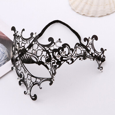 

FUNNYBUNNY Masquerade Mask for Women Ultralight Metal Mask Shiny Metal Rhinestone Venetian Pretty Party Evening Prom Ball Mask