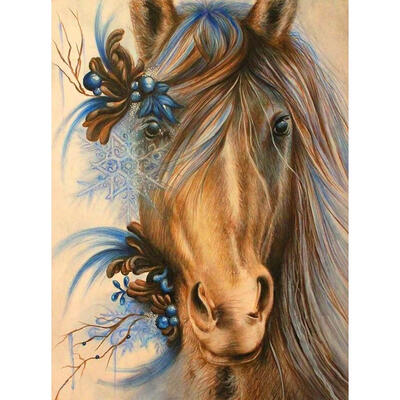 

5D DIY Full Drill Diamond Painting Horse Head Cross Stitch Embroidery Kits