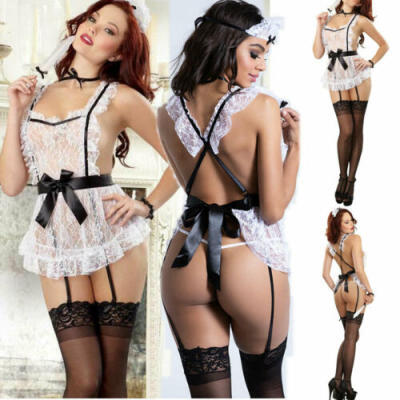 

U Sexy&witty underwear white perspective lace-threaded pants Maid uniform