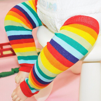 

Rainbow Stripes Baby Leg Warmers Toddlers&Children 12 Inches Long One Size