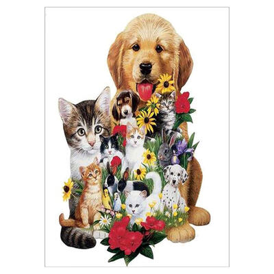 

Cat Dog Rabbit 5D Round Diamond Painting Embroidery DIY Cross Stitch Set