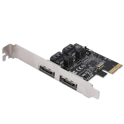 

Greensen PCI to 4-port SATA ESATA 30 Riser Card with Switch up to 750MBs 60GbpsASM1061 up to 750MBs 60Gbps