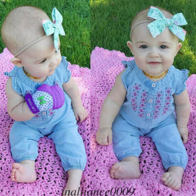 

2018 Infant Newborn Baby Girl Sunsuit Playsuit Jumpsuit Bodysuit Outfit Clothes