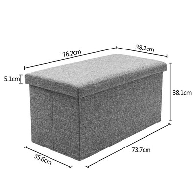 

76 inch Ottoman No Cuckle Cotton Linen Living Room Grey