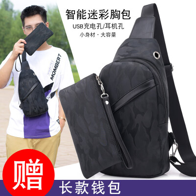 

Mens chest bag Oxford cloth waterproof shoulder bag casual canvas Messenger bag 2018 new wave Korean bag