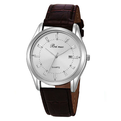 

Gobestart Fashion Business Simple Without Digital Dial Small Calendar Mens Quartz Watch