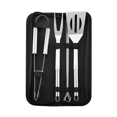 

New 1 Set Household Light Weight Outdoor Portable Multi-functional Practical Stainless Steel Portable Tote BagBarbecue Tool Sets