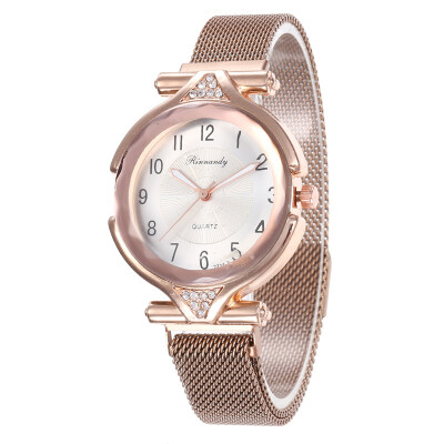 

Magnet magnet strap with diamond digital pattern watch fashion student quartz watch