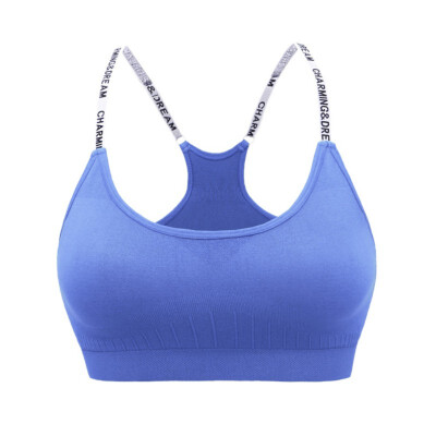 

Adjusted Y-Line Letter Straps Fitness Bras Shake Proof Underwear Tops Women Wireless Workout Bras