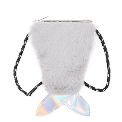 

Sequins Fish Tail Bag Women Girls Shoulder Messenger Plush Zip Small Bags