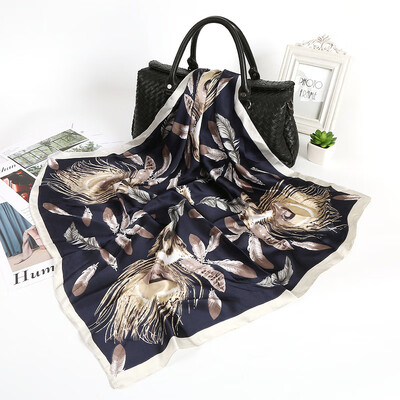 

Korean version of autumn&winter wild scarf dual-use shawl womens bib wild fashion printing silk scarves sunscreen
