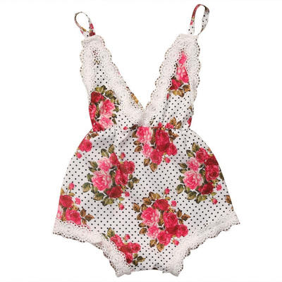 

Casual Toddler Kids Girl Lace Floral Jumpsuit Romper Bodysuit One-Piece Clothes Sunsuit