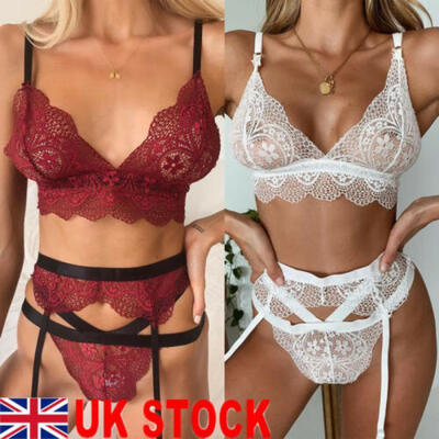 

UK Womens Sexy Lingerie Lace Babydoll SleepwearG-string Nightwear Underwear
