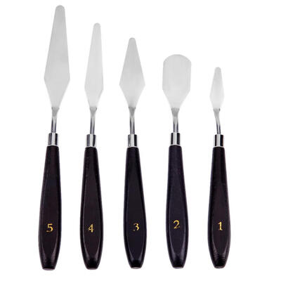 

5pcs Stainless Steel Spatula Palette Knife Painting Mixing Scraper Set