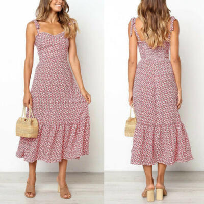

2019 NEW Women Summer Boho Long Maxi Dress Evening Cocktail Party Beach Sundress