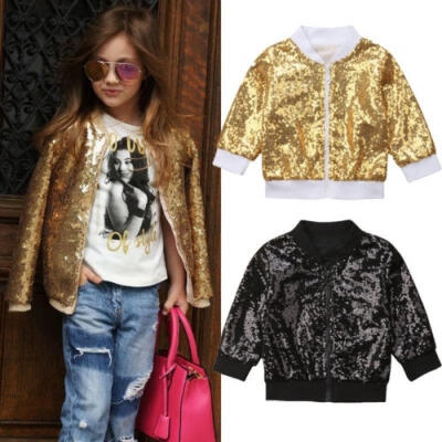 

New Kids Girls Sequins Winter Warm Coat Fashion Jacket Thick Warm Outwear Clothes