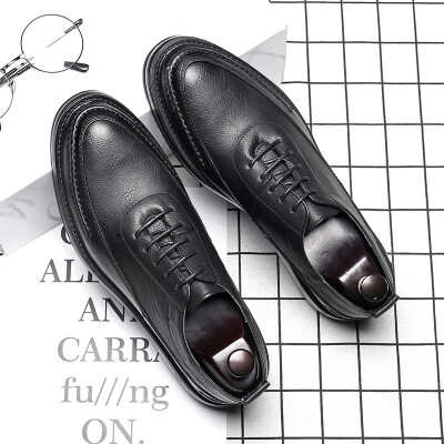

New formal business casual shoes England retro thick-soled tide shoes round head with patent leather shoes 12999