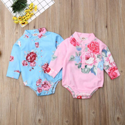 

US Newborn Infant Baby Girls Flower Clothes Long Sleeves Romper Jumpsuit Outfit