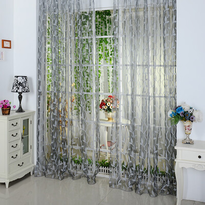 

Chic Leaf Type Tulle Door Window Curtain Drape Panel Sheer Scarf Valances