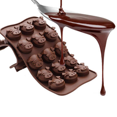 

15 Holes Pig Shaped Silicone Candy Fondant Chocolate Mould Cookies Cake DIY Mold