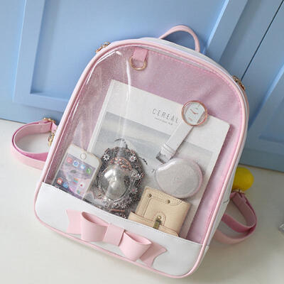 

Middle School Student Large Capacity Backpack Transparent Pvc Pink Student Backpack