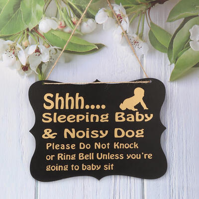 

Greensen Wooden Sleeping Baby Door Hanging Do Not Disturb Baby Room Door Sign House Sign