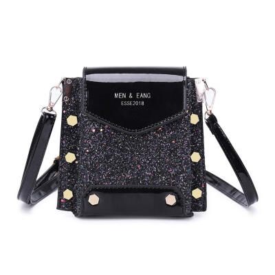 

Rivet Small Shoulder Bags Women Matte Patent Leather Glitter Crossbody Bags