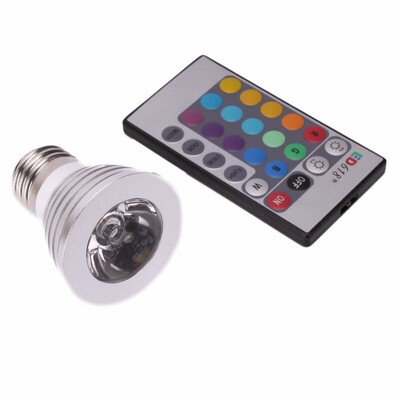 

E27 LED Bulb light3W RGB Color Changing Spotlight with IR Remote Control Mood Ambiance Lighting